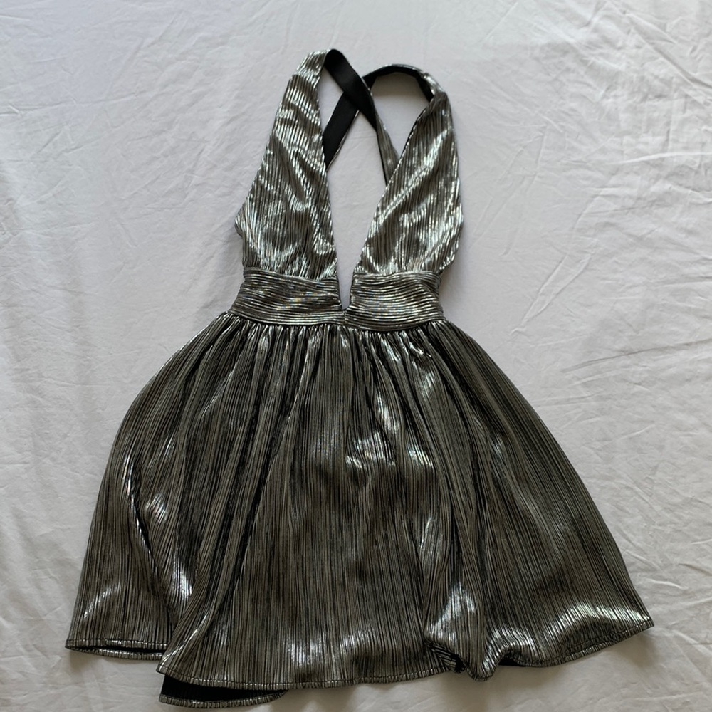 Asos silver halter dress